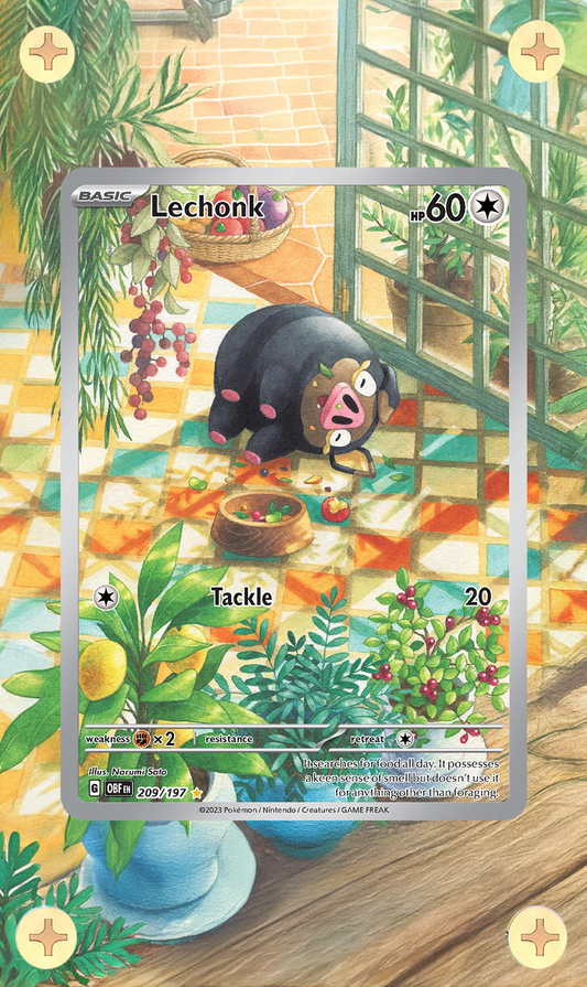 Lechonk Illustration Rare - Obsidian Flames